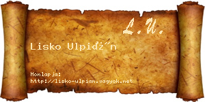 Lisko Ulpián névjegykártya